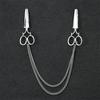 Korean Style Men's Blazer Brooch with Scissors-Shaped Metal Chain Accessory
