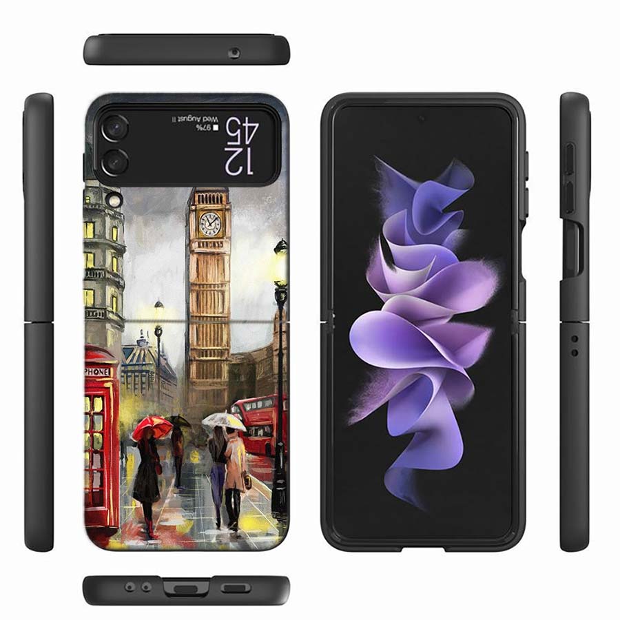 Художник Лондон Картина Масляная Картина Чехол для Телефона Для Samsung Z Flip 6 7 5G Z Flip 5 Galaxy Z Flip 3 4 5G ZFlip Ударопрочный Жесткий Чехол