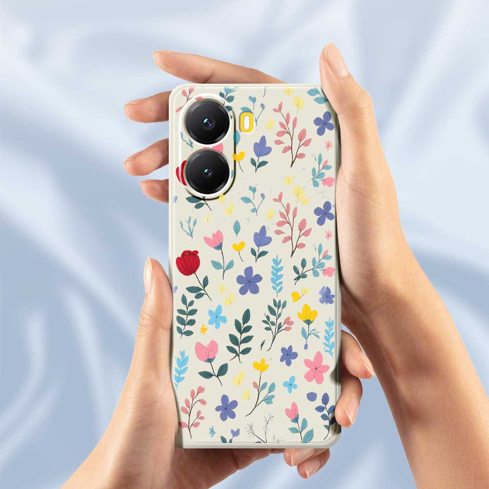 For Xiaomi Redmi Turbo 4 5G/Poco X7 Pro 5G Case Colorful Flower Branches Pattern Printing Straight Edge TPU Phone Back Cover