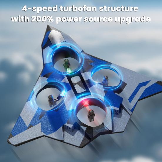 Remote Control Airplane Toy with LED Lights 360 Degrees Flip Mini Foam Fighter Jet Model Speeds