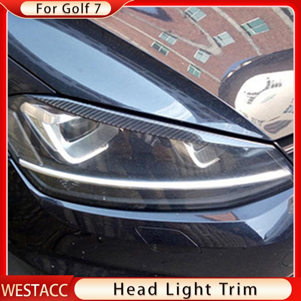 2 шт., накладка на фару автомобиля, наклейка для Volkswagen VW GOLF 7 MK 7 GTI, головной светильник, лампа для украшения бровей