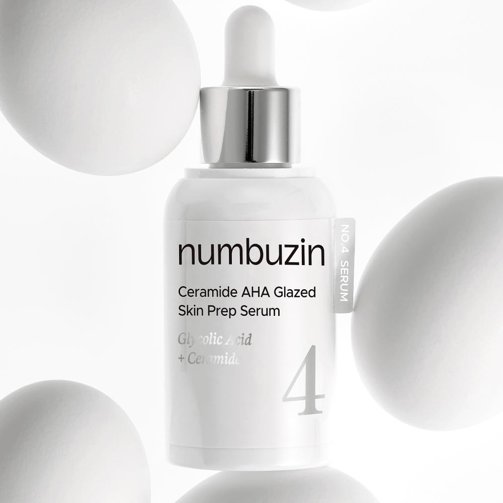 NUMBUZIN No.4 Ceramide AHA Glazed Skin Prep Сыворотка 30 мл (2pcs) – Уход за барьером кожи, Мягкое отшелушивание, Корейский