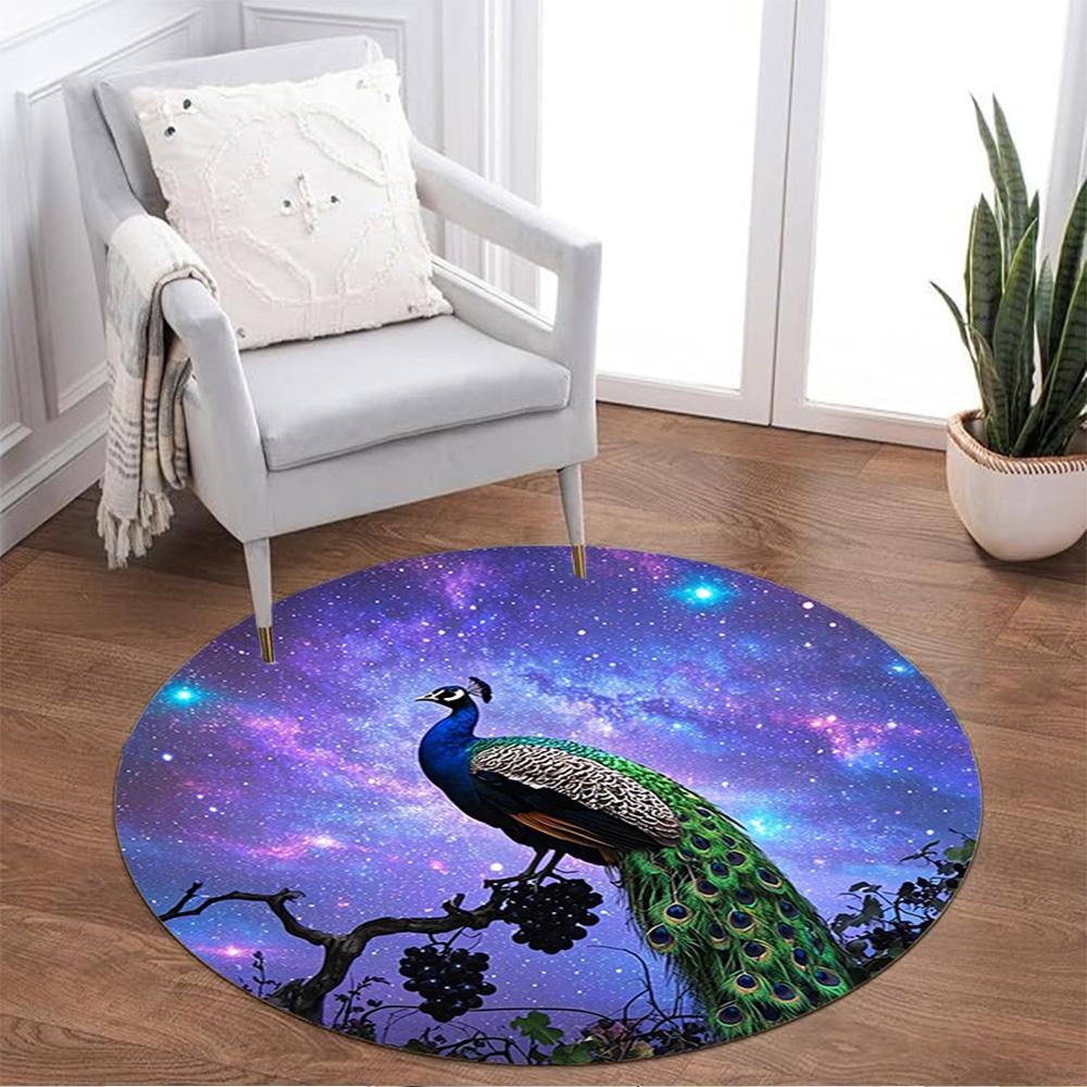 1pc home carpet galaxy peacock design for office decor bedroom gift living room non-slip carpet