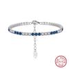 ORSA JEWELS Модный теннисный браслет из стерлингового серебра 925 пробы, регулируемый, с цветными кубическими циркониями 4A, закрепка крапаном, 3 мм, для женщин SB192