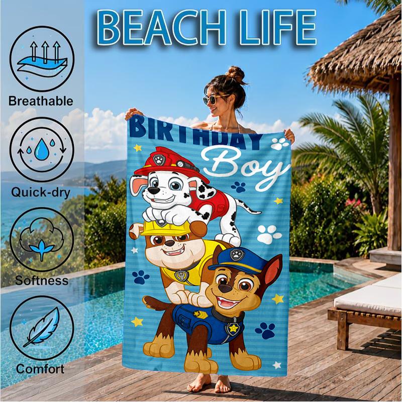 Paw Patrol: Heroic Rescue Beach Towel, Quick-drying, Easy to Care for, Suitable for Both Fitness and Beach Vacations,Sports Essential