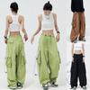 Women Cargo Pants Baggy Pants Vintage Casual Military Army Loose Wide Leg Trousers