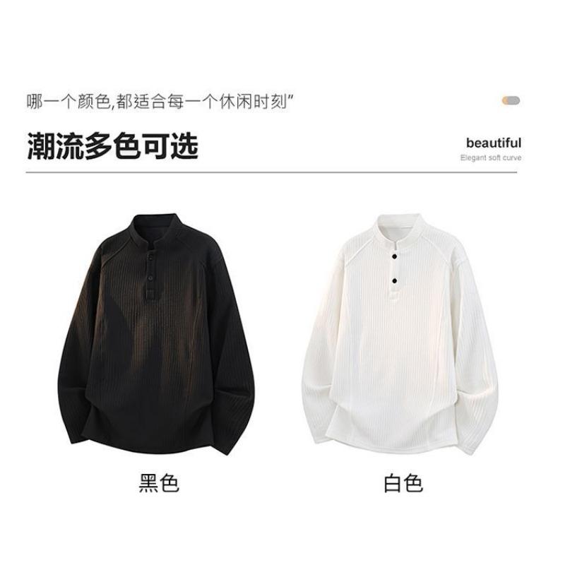 Men Boxy Fit Crew Neck Long Sleeve Hoodie Spring Autumn Fashion Sweatshirt