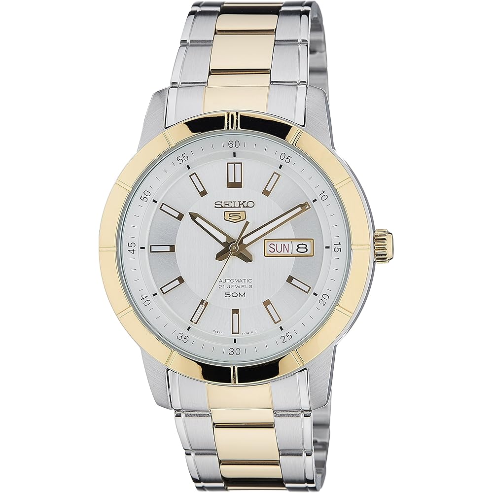 Мужские наручные часы Seiko Automatic SNKN58K1 Нержавеющая сталь Черный циферблат 21 камень
