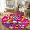 Boho Round Moon Multicolor Rug Mat, Non-Slip Floor Mat for Office