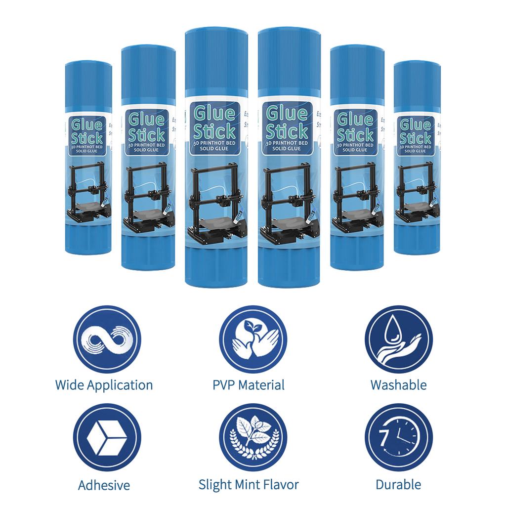 Клей-карандаши для 3D-принтера PVP Твердые клеевые палочки Нетоксичные моющиеся для стеклянной пластины платформы с горячей кроватью