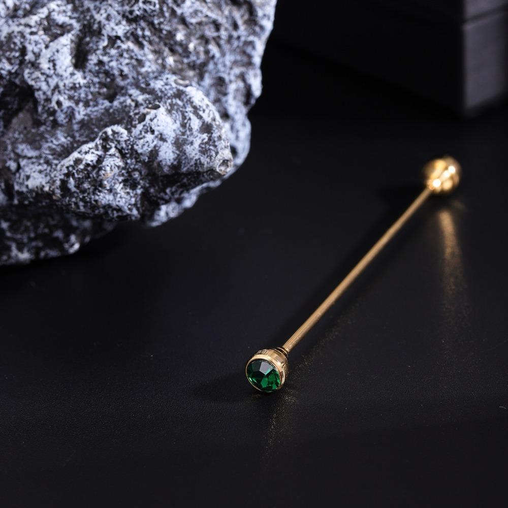 Detachable Crystal Tie Collar Needle Spiral Buckle Neckline Pin Shirt Collar Pin Banquet