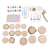 Kids Wooden Painting Crafts Kit Glow In The Dark Wood Slices with Painting Craft Activities Kits