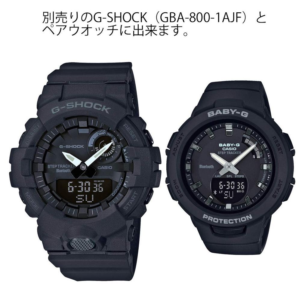 ДЛЯ СПОРТА Часы с подсчетом шагов и Черные [Casio] Baby-G Bluetooth, BSA-B100-1AJF, Женские,