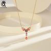 ORSA JEWELS Серебряный кулон-ожерелье 925 пробы в форме буквы Y с кубическим цирконием 4A для женщин Ручная работа Подарок Вечерние украшения EQN74
