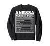 Anessa Nutrition Facts T-shirt, Anessa Name Birthday Shirt, Sweatshirt