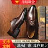 2025 Spring New Dress Men's Casual Leather Shoes Men's Leather Trend Big Head Men's Leather Shoes British Style Gentleman Shoes