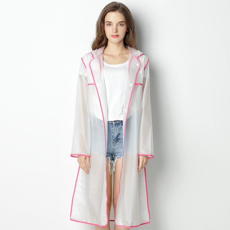 MakeWishes Transparent Hooded Women Rain Coat Long Jacket Waterproof Rain Outdoor Rain Wear