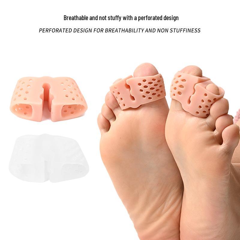 Силиконовый корректор Hallux Valgus - Разделитель пальцев с двойным отверстием для перекрывающихся вальгусных деформаций