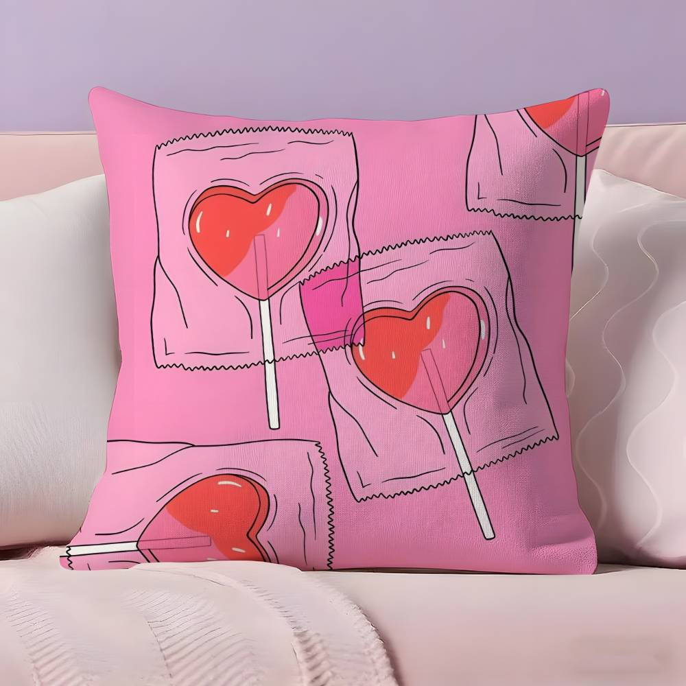 sweet pink candy Pillow Case Ultra Soft Skin Friendly Fabric Cloud Like Comfort & Concealed Zipper