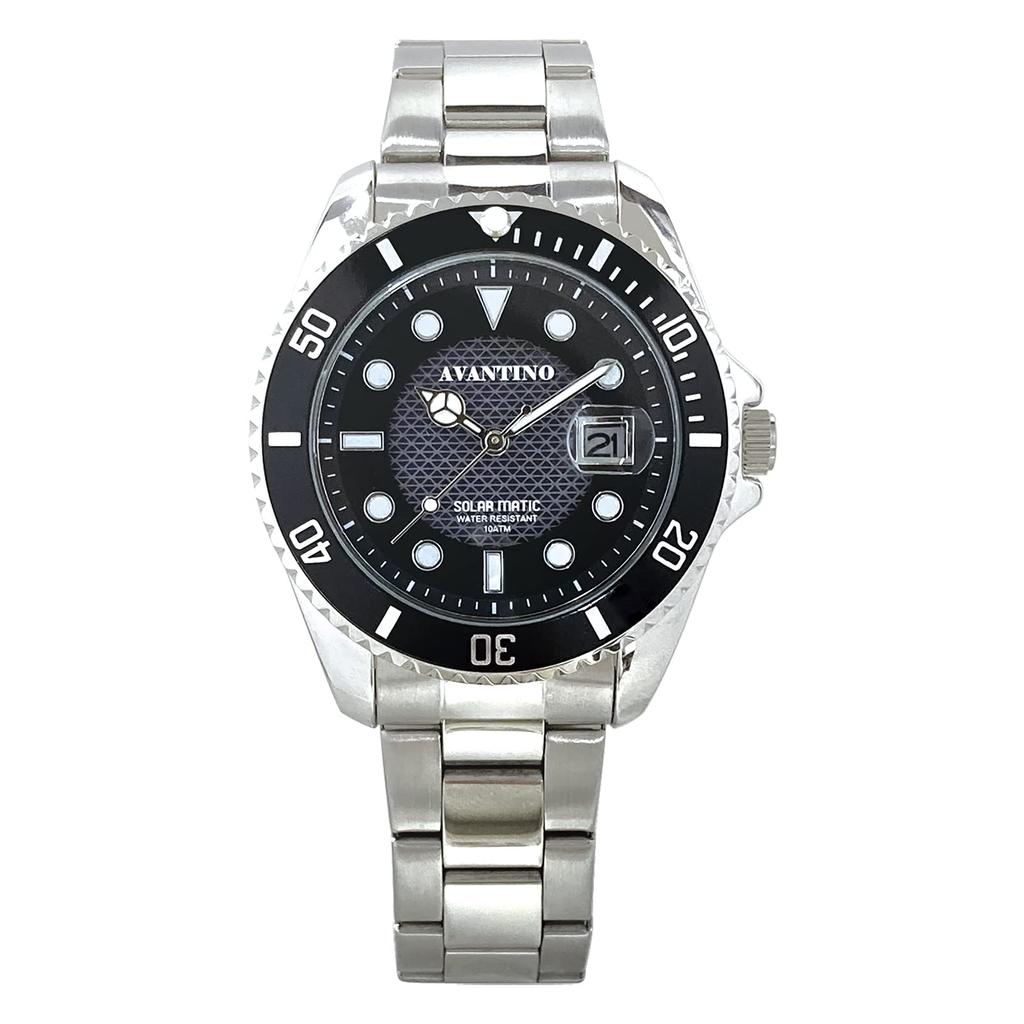 Analog Watch Solar Rechargeable Metal Band Silver [Clefer] Men's AV-AM284-BKS