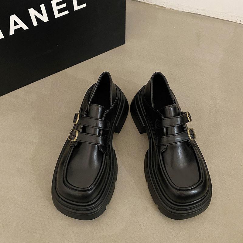 Лоферы в студенческом стиле, осенняя женская обувь в британском стиле, черные фирменные кожаные туфли с мягкой подошвой, новые удобные рабочие туфли в стиле ретро