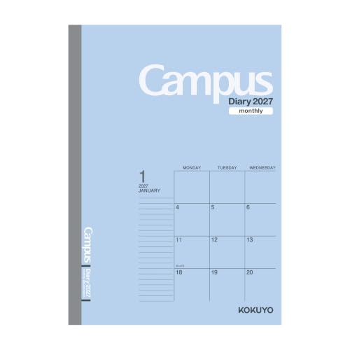 KOKUYO Campus Ежедневник 2027 Месячный блочный планировщик A5 Розовый Начало Декабрь 2026 NI-CMP-A5-27