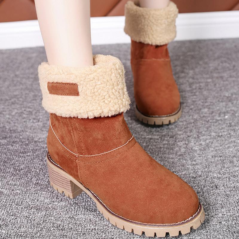 Женские сапоги Модные ботильоны для зимы Женские меховые сапоги Зимние высокие каблуки Botas Mujer Platform Зимняя обувь Женская