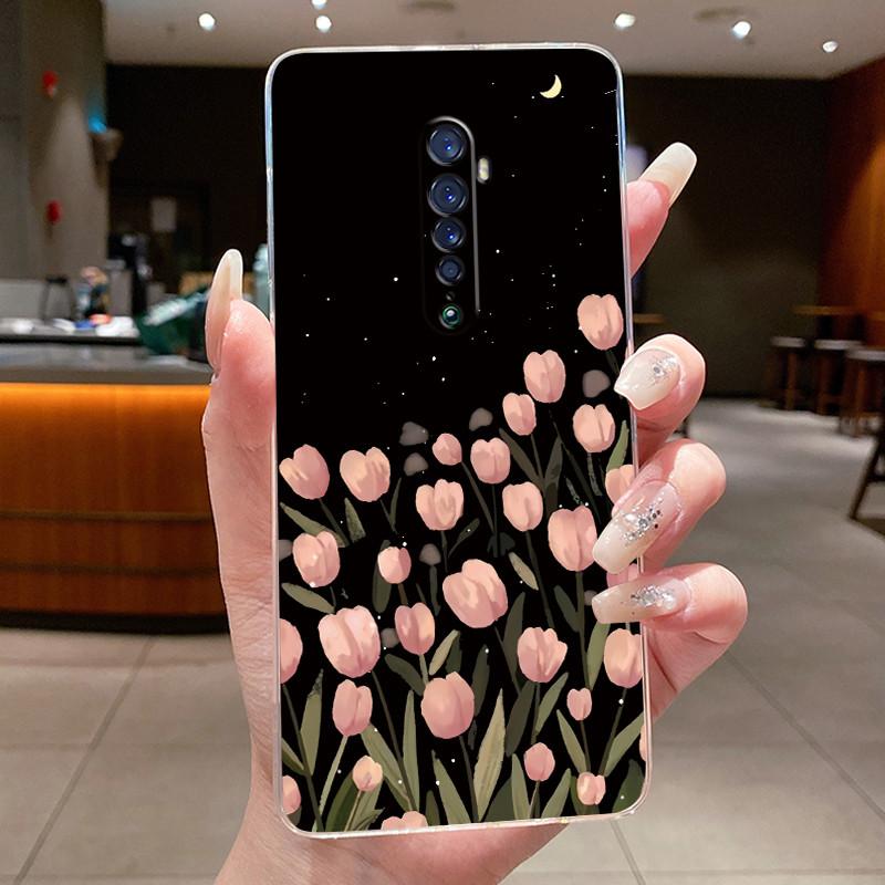 For OPPO Reno 2 Case OPPO Reno2 F Phone Case Reno2 Z Flower Butterfly Capa Coque Transparent Soft Silicone TPU Back Cover Fundas
