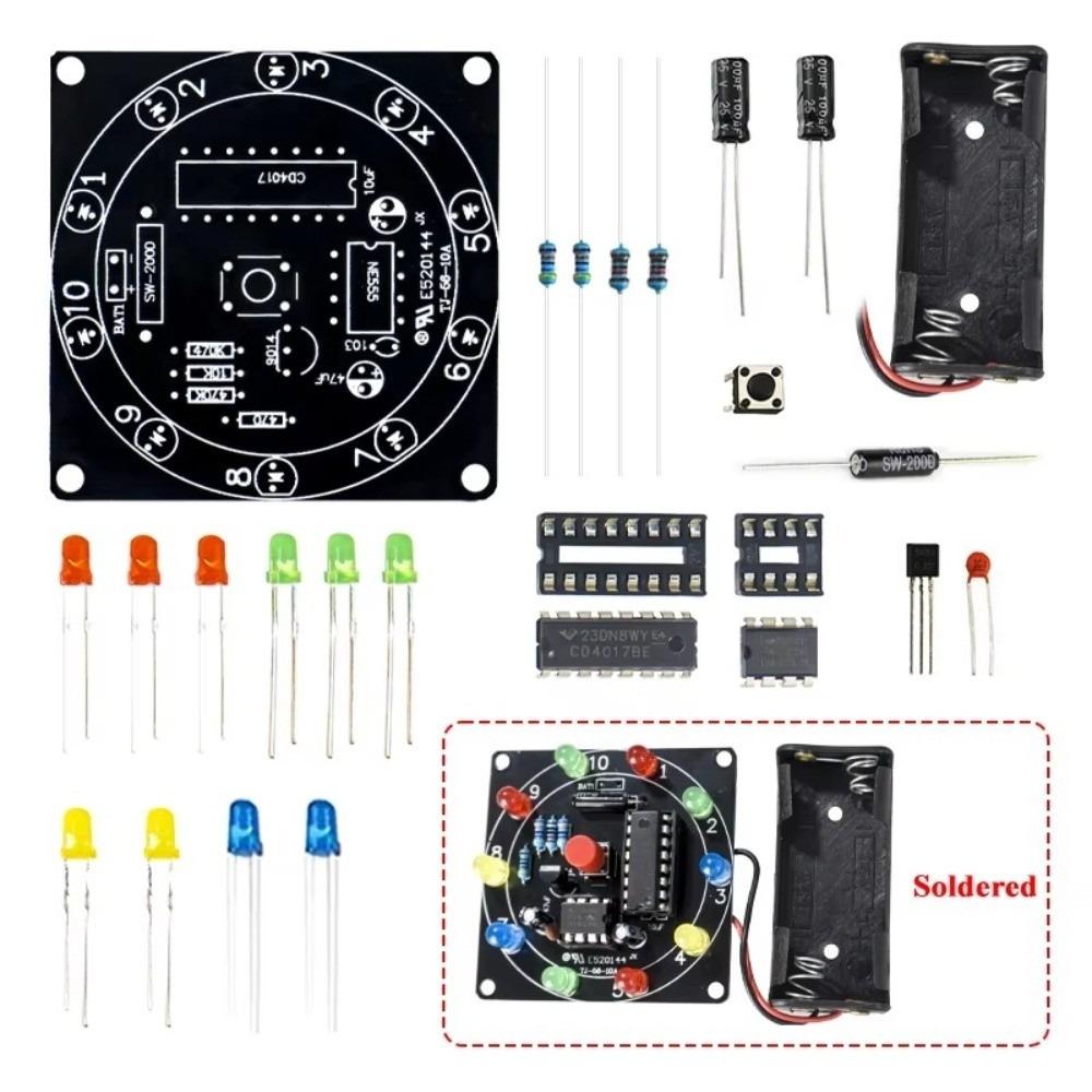 CD4017 DIY LED Light Lucky Wheel LED Rotating Flashing Circuit Beginner's Project