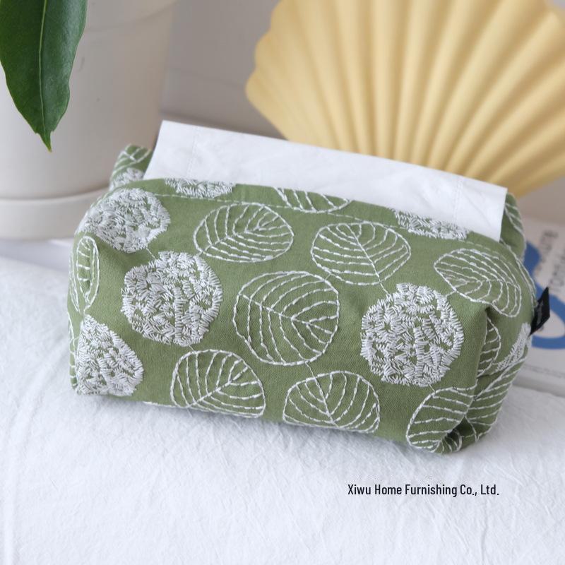 Чехол на тканевую салфетку «Японский тамбурин» с рисунком «Маленькая желтая маргаритка и сине-зеленая клетка»