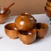 Natural Jujube Wood Noodle Bowl Handmade Round Soup Salad Bowl Food-Safe Oil Finish Handcrafted Rice Mug for Tea Coffee
