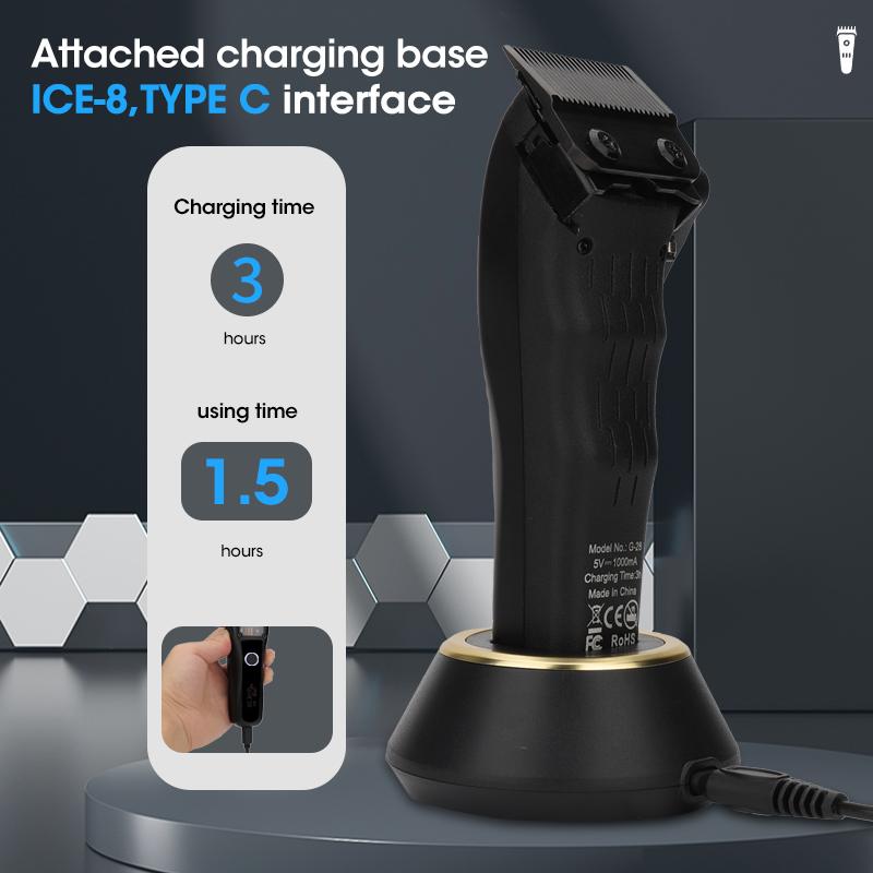 High Speed Hair Clipper Maglev Motor DLC Coated Blade Hair Cutting Supplies Cordless LCD Electric Clippers