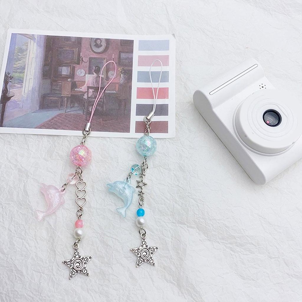 Милый кулон-подвеска с дельфином из бисера, шарм для мобильного телефона, цепочка для телефона, функциональный брелок-украшение, кольцо для ключей для сумки, кошелька, рюкзака