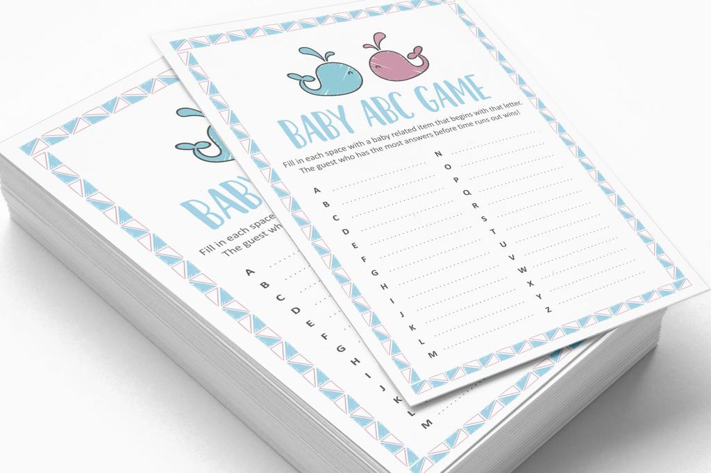 Inkdotpot 50 BabyA AlphabetA ABCA GameA Gender Reveal Baby Shower Game Ita s A Boy Ita s A Girl Party