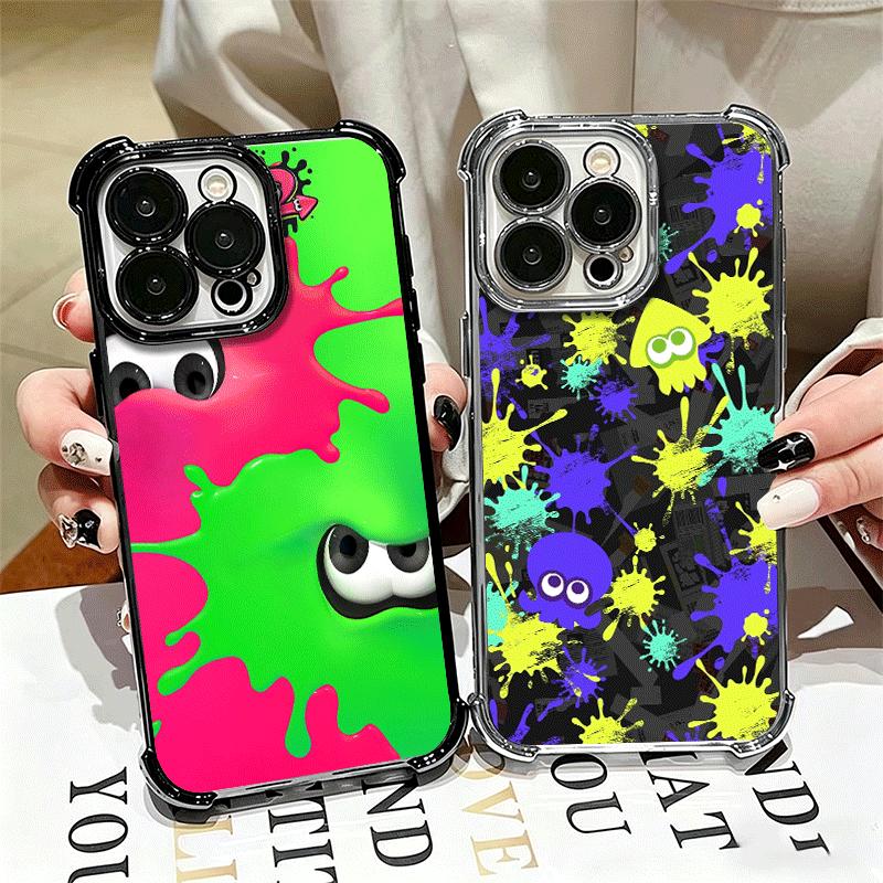 Мягкий чехол для телефона S-Splatoons для iPhone 15 16 17 Air 14 Pro Max 16E Plus 13 12 Mini С покрытием Защита от падений Fundas