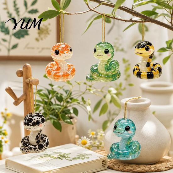 Acrylic Collection Figures Christmas Cartoon Snake Advent Calendar, 24 Days 2D Flat Blind Box Toys for Kids Figures, Collectibles Countdown