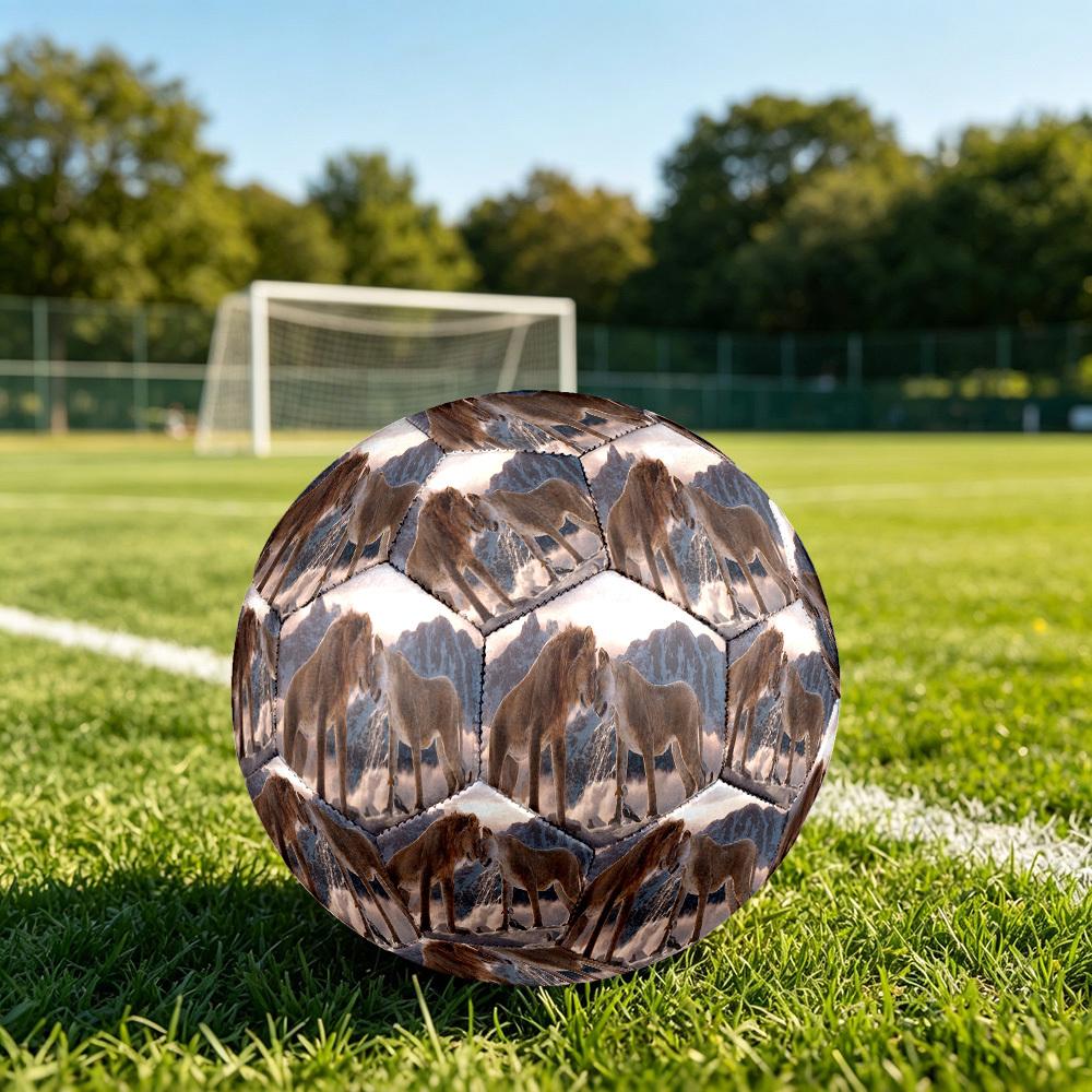 1pc Lion Love Snow Size 5 Soccer Ball Professional Match Training Football Indoor &Outdoor Sports Ball Lightweight Durable c6540