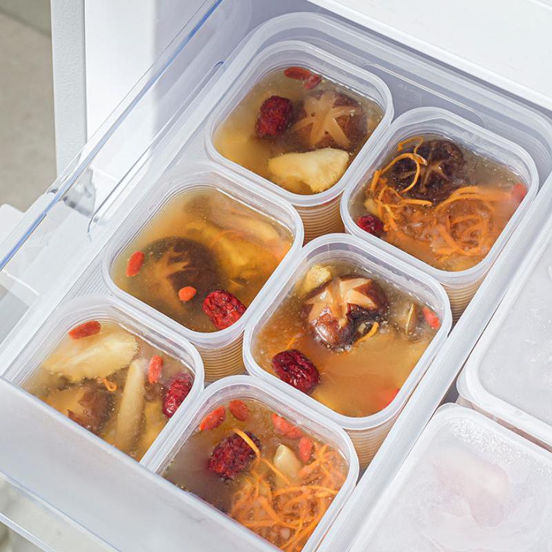 Контейнер для хранения продуктов 6 отделений Коробка для сохранения свежести овощей и фруктов с крышкой для холодильника Кухонная банка для хранения специй и приправ