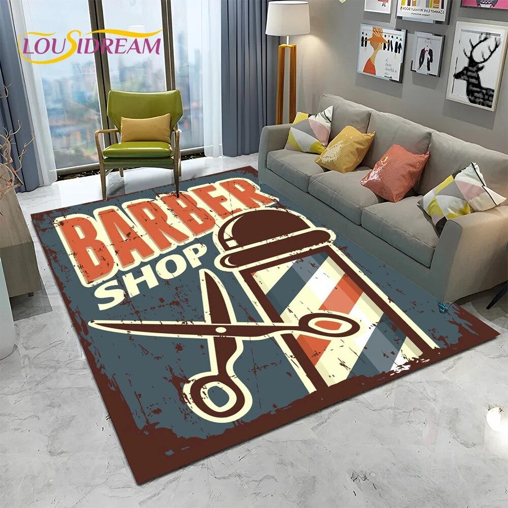 Вывеска для парикмахерской, 3D череп, винтажный HD ковер, ковер для дома, гостиной, спальни, дивана, коврик для двери, декор, детский коврик, нескользящий напольный коврик