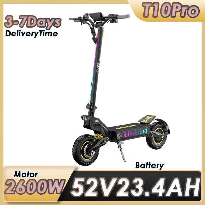 OOTD T10 Pro 11'' Electric Scooter, 1300W*2 motors, 52V 23.4Ah battery, top speed 65 km/h, range approximately 70 km/h.