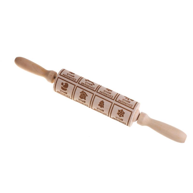 Рождественские скалки Рок Деревянная прокатка Тиснение Выпечка Печенье Бисквит Помадка Торт С рисунком