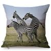 African Wild Grassland Animals Throw Pillow Cover Zebra Giraffe Lion Cushion Cover For Home Chair Sofa Decoration Pillowcases