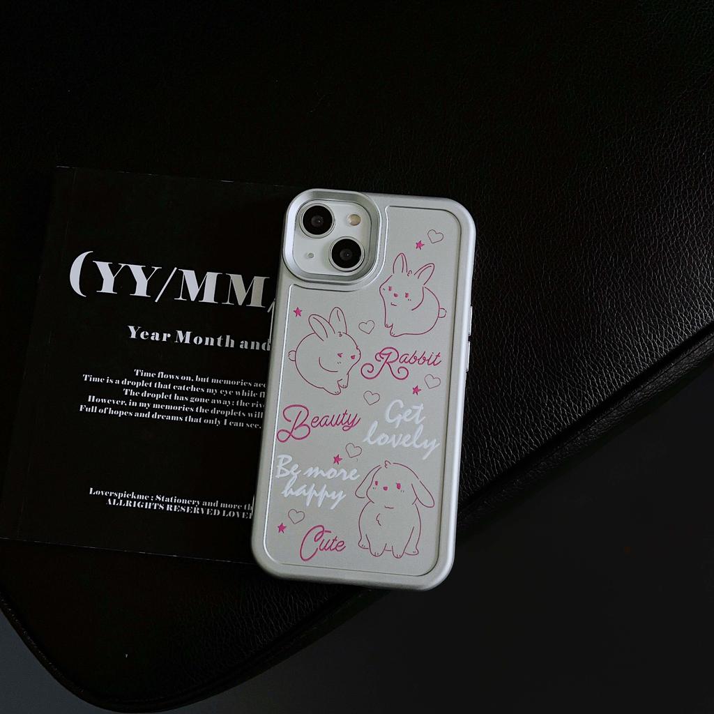 Розовый кролик Lovely Line Bunny Cartoon Cute Capa для Iphone 11 12 Promax X Xr Xsmax 14 Pro Max 13 Мягкий силиконовый чехол для телефона