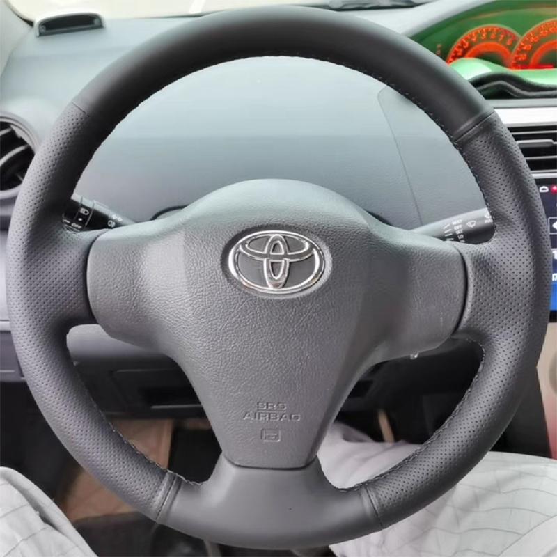 Для Toyota Yaris 2008 2009 2011 Vios 2008-2013 Оплетка Полное Покрытие Черная Кожаная Накладка на Руль Аксессуар для Салона