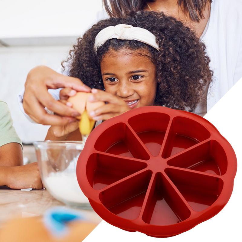 Силиконовая форма для выпечки DIY, 8 ячеек, форма треугольника, кухонная тарелка для пиццы, для кукурузного хлеба, брауни, маффинов, кухонная посуда для выпечки