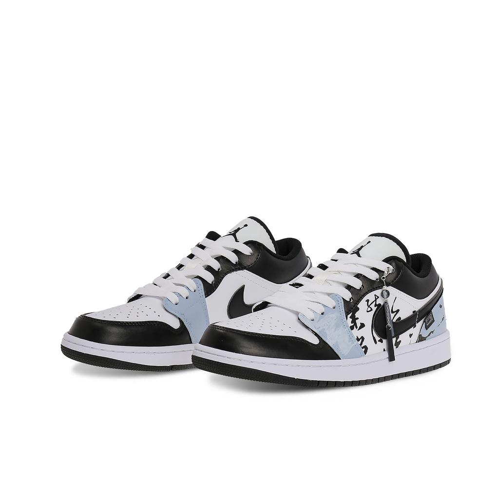 Jordan Air Jordan 1 Low top Skateboard Shoes Unisex Blue Black 553558-132(Team577-)