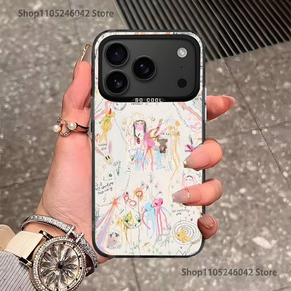 B-beabadoobee Beatopia Для iPhone 17,16,15,14,13,12,11,Pro,MAX,Plus Черный Ударопрочный Конфетный Матовый Чехол