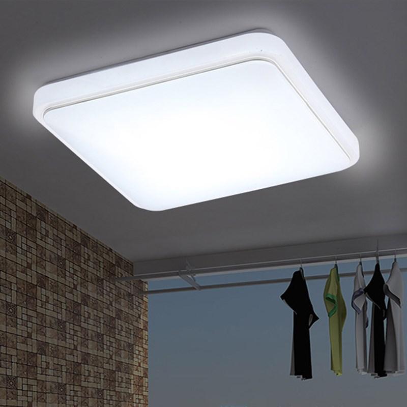 Living Room Lamp 24W Square Mount LED Ceiling Light - Gold Edge