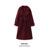 2024 European & American Style Women's Woolen Coat with Belt - Fashionable, Simple & Versatile Turn-Down Collar