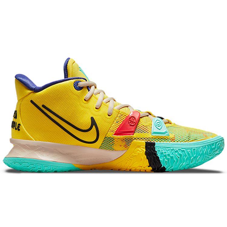 Nike Кроссовки унисекс Kyrie 7 1 World 1 People Желтые Yellow-Strike Green-Abyss CQ9326-700